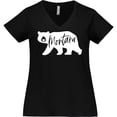 thumbnail image 3 of Inktastic Montana White Bear Silhouette Women's Plus Size V-Neck T-Shirt, 3 of 5