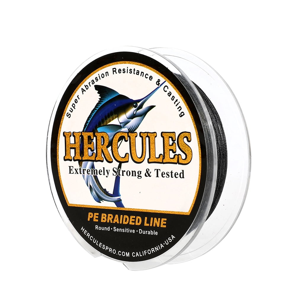 HERCULES Super Strong 100M 109 Yards Braided Fishing Line 10 LB Test for Saltwater Freshwater PE Braid Fish Lines 4 Strands - Black, 10LB (4.5KG), 0.12MM