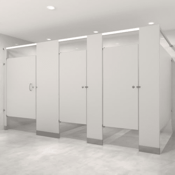 Hadrian Powder Coated Bathroom Partition - Between Walls - 3 Stalls