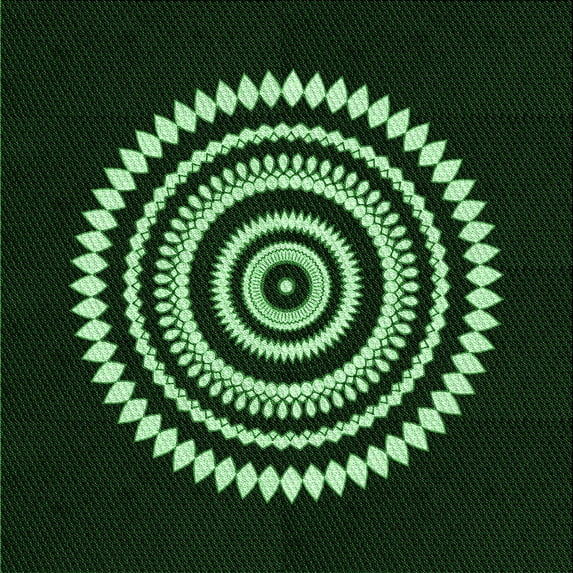 Ahgly Company Indoor Square Patterned Green Pepper Green Area Rugs, 5' Square