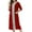 Wine, variant on Abomasnow Womens Zipper Front Nightgown Long Sleeve Cotton Loungewear Lightweight 3/4 Sleeve Full Length Housecoat with Pockets