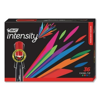 BIC Intensity Fashion Permanent Markers, Ultra Fine Point, Assorted Colors,  Non-Slip Grip For Comfort & Control, 36-Count