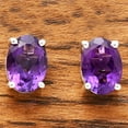 thumbnail image 2 of Natural African Amethyst Stud 925 Sterling Silver Earrings Jewelry DGE1075_A E-1017, 2 of 6