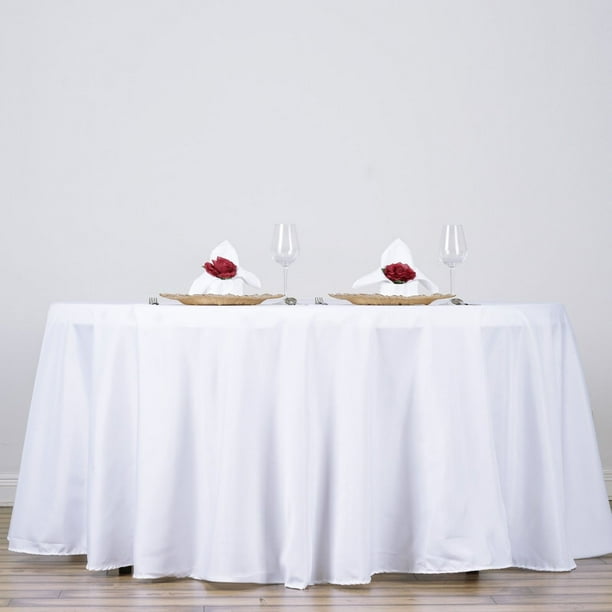 Linentablecloth 132 Inch Round Polyester Tablecloth White Walmart Com Linentablecloth 132 Inch Round Polyester Tablecloth White Walmart Com