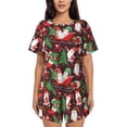 thumbnail image 1 of Fotbe Merry Christmas1 Conjunto de Pijama Estampado para Mujer, 2 Piezas, Ropa de Dormir con Camiseta de Manga Corta y Shorts Suaves-3X-Large, 1 of 6
