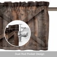 thumbnail image 6 of Farmhouse Valance Curtain for Windows Brown Country Style Barn Door Distressed Wood Grain Rod Pocket Curtain Valances Short Window Treatments Panels for Kitchen Bathroom Laundry Basement 54 x 18 Inch, 6 of 9