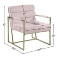 thumbnail image 4 of Meridian Furniture Zayne Pink Velvet Accent Chair with Gold Iron Frame, 4 of 5