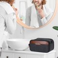 thumbnail image 3 of WITZMAN Canvas Toiletry Bag for Men Large Capacity Hanging Dopp Kit for Men Leather Toiletries Water-Resistant Bathroom Bag(A8002 Black), 3 of 9