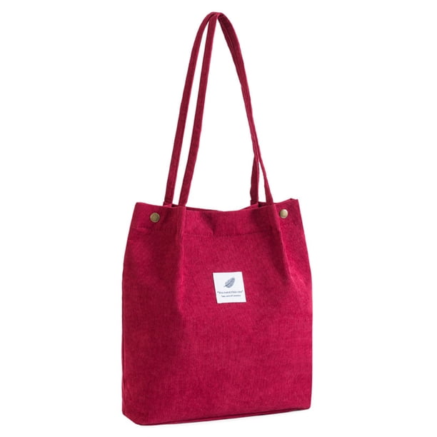 Jumpingount Bolso de pana para niña, bandolera de moda, bolsas portátiles para botellas de agua para teléfono móvil, viajes al aire libre, Bolsas de mensajero y de hombro Vino rojo