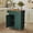 S-Green, variant on CBJCBJ Kitchen Islands Cart on Wheels with Storage, Wood Microwave Table with Drawers and Spice Box , for Dining Room,Blue