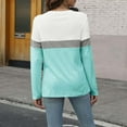 thumbnail image 4 of Women's Long Sleeve Tunics Tops Color Block Round Neck Blouses Casual Loose Fit Dressy Lightweight Pullover Tees, 4 of 5