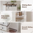 thumbnail image 6 of Farmhouse 5 Drawers Dresser, 47"H Chest of Drawers with Sliding Barn Door, Rustic Wood Dressers Organizer w/Adjustable Shelves for Bedroom, Living Room, Hallway, Entryway, Kitchen, White, 6 of 7