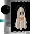 thumbnail image 3 of Fabric Shower Curtain, BOO Halloween Cute Ghost Black Bathroom Curtain with 12 Hooks Waterproof No Bad Odor Machine Washable Bath Curtains for Bathroom, Spa Room, Background Cloth, 72"x96", 3 of 6