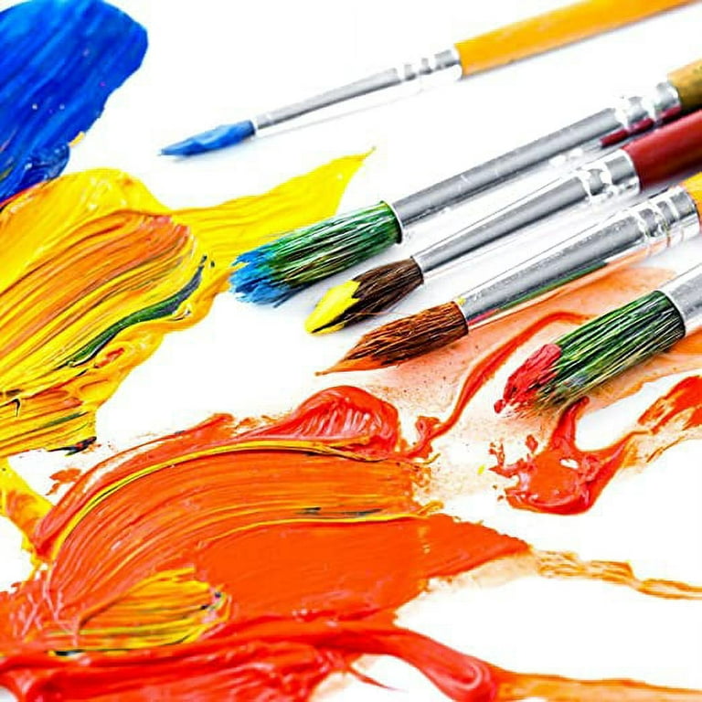 Hakkin 29 Pcs Kids Painting Brushes Set, Early Learning Kids Sponge Paint  Brush Set, Washable Mini Flower Craft Painting Shapes Stamps Drawing Tools
