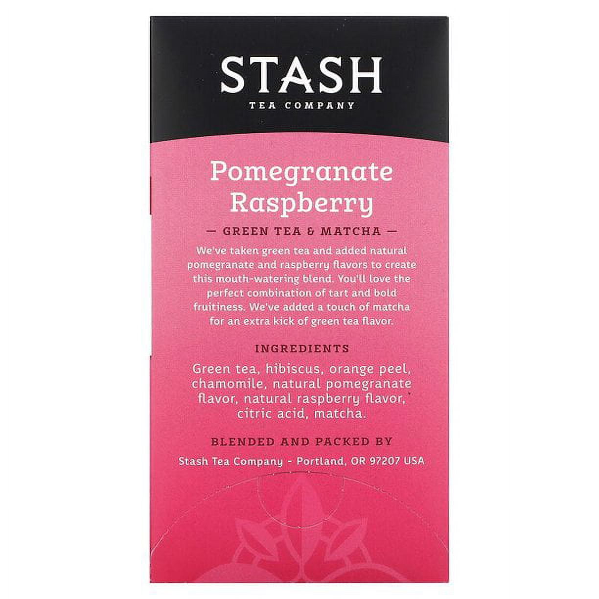 (6 pack) Stash Tea, Green Tea & Matcha, Pomegranate Raspberry, 18 Tea Bags, 1.2 oz