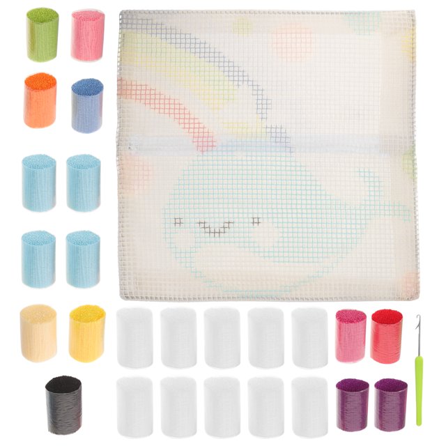 1 juego de práctico kit de bordado para bricolaje, hilo de bordar, kit de gancho de pestillo para almohadas decorativas para el hogar