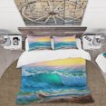 thumbnail image 2 of Designart 'Blue Waves Breaking At The Beach IV' Nautical & Coastal Duvet Cover, 2 of 5