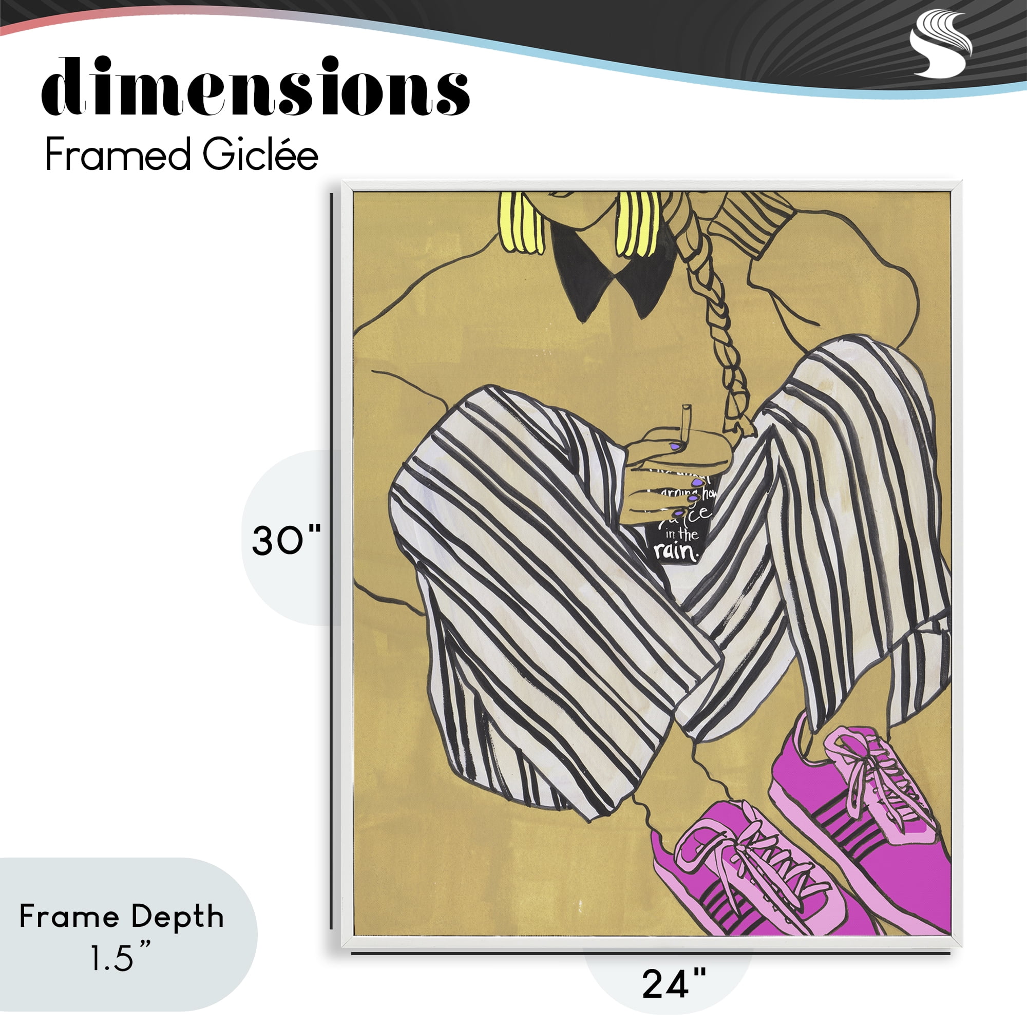 Stupell Industries Crimson Thread Fashionista White Framed Giclee Art, design by Melissa Wang