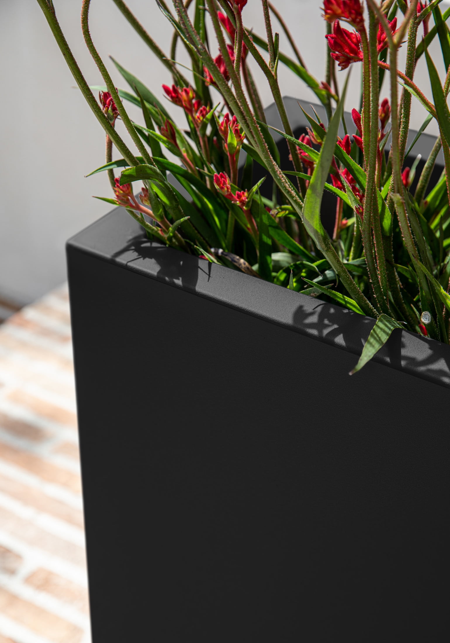 Veradek Block Series Span Short 24" Plastic Planter - Black