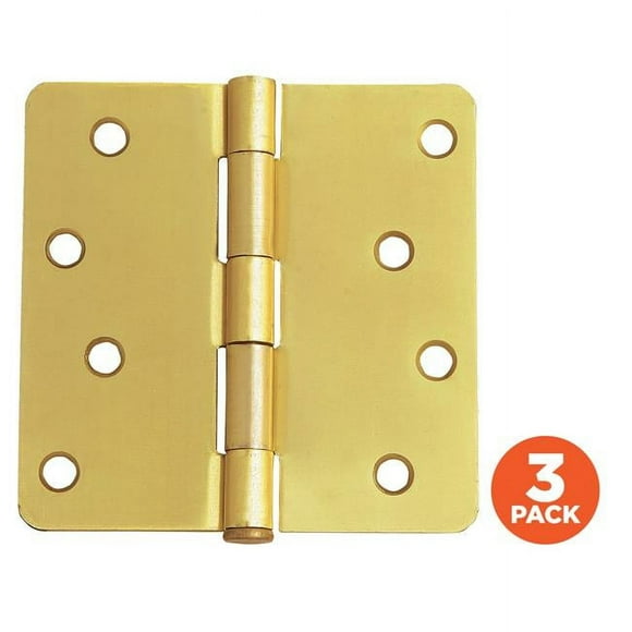 Design House 181511 Door Hinge, Satin Brass - 4 x 0.25 in. - 3 per Pack