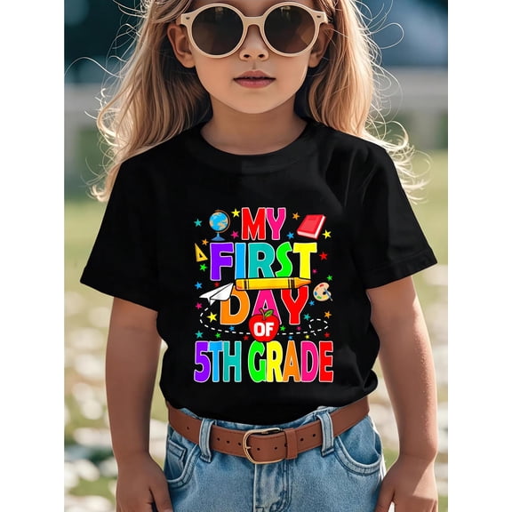My First Day of 5th Grade Back to School Boys Kids T-Shirt