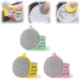 thumbnail image 1 of ZOUSSIQI Double-Sided Dishwashing Sponge,Dual Action Kitchen Cleaning Microfiber Scouring Scrubber, Round Non-Scratch Scrub Sponges,Dish Sponges for Soft Microfiber Scrub Side for Dishes CA919-62085, 1 of 7