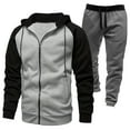 thumbnail image 3 of Letdown Men Track Suits Sets 2 Piece Outfits Casual Full Zip Jogging Suit Jacket Pants Set Casual Running Jogging Sport Suit Sets (Light Gray, XS), 3 of 3
