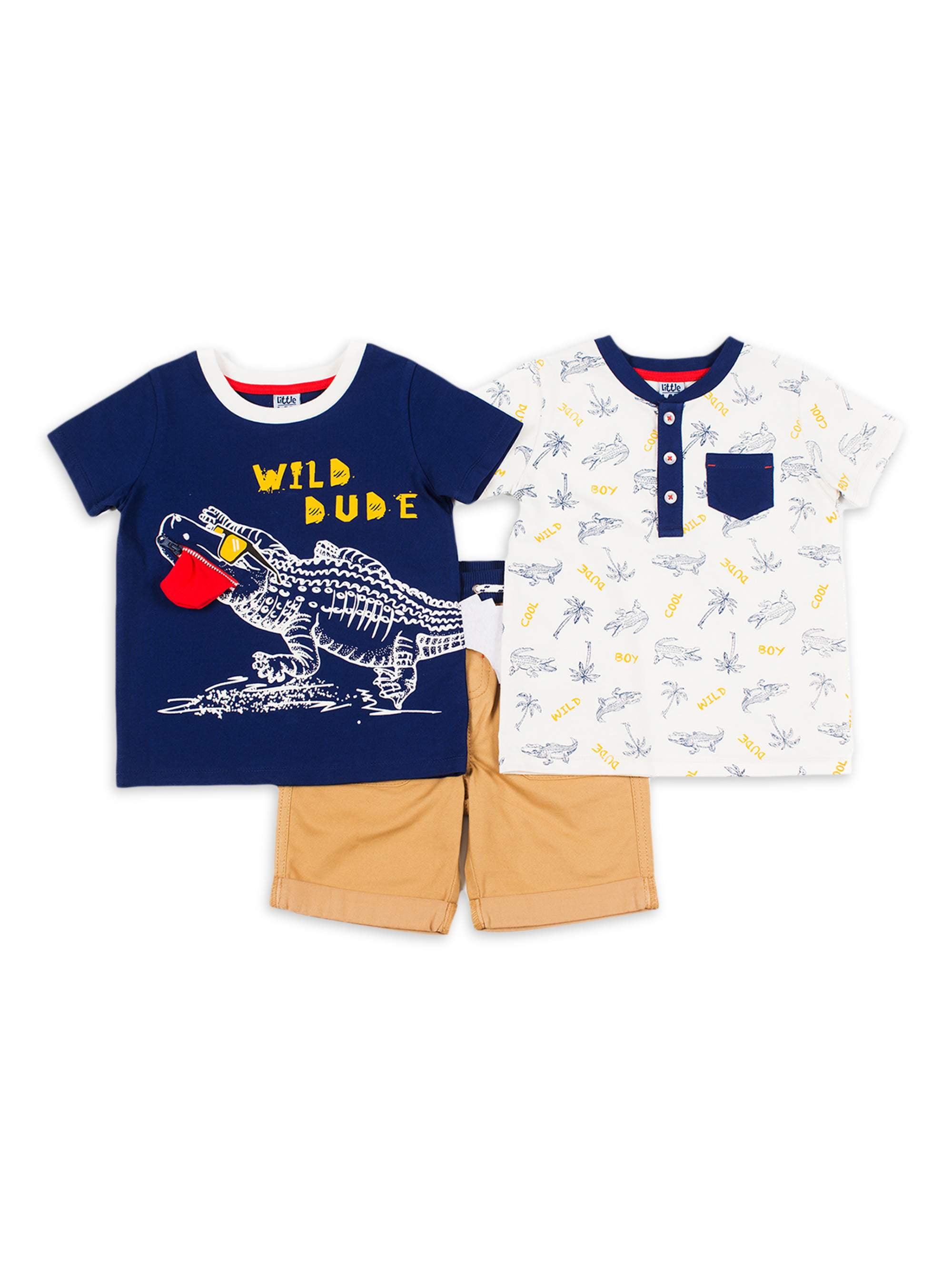 Little Lad Baby & Toddler Boy Short Sleeve Henley Shirt, Tshirt