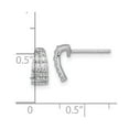 thumbnail image 2 of 925 Sterling Silver Rhodium Plated Polished Cubic Zirconia Curved and Tapered Post Earrings 9.5x4.5mm Wide Stud Earring, 2 of 2