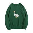 thumbnail image 2 of TANGNADE Women Outerwear Sweatshirt Goose Print Pattern Fashionable Casual Round Neck Sweater Loose Fitting Pullover for Women Goose Womens Sweater Green S, 2 of 8