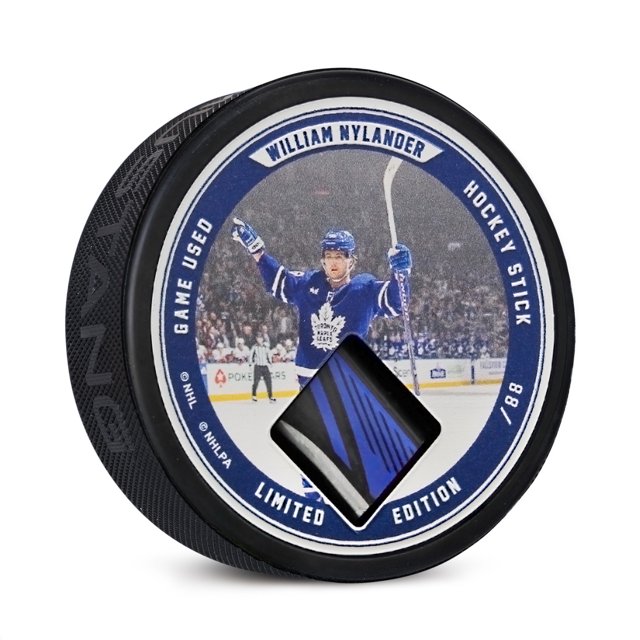 William Nylander Authentique Jeu Bâton de Hockey Utilisé Rondelle de Collection #/88