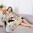 thumbnail image 5 of Oversized Wearable Blanket Hoodie,Corgi Dog and Flower Florals Sherpa Blanket Hoodie with Super Pockets,Super Warm Fuzzy Pullover for Women & Men, 5 of 6