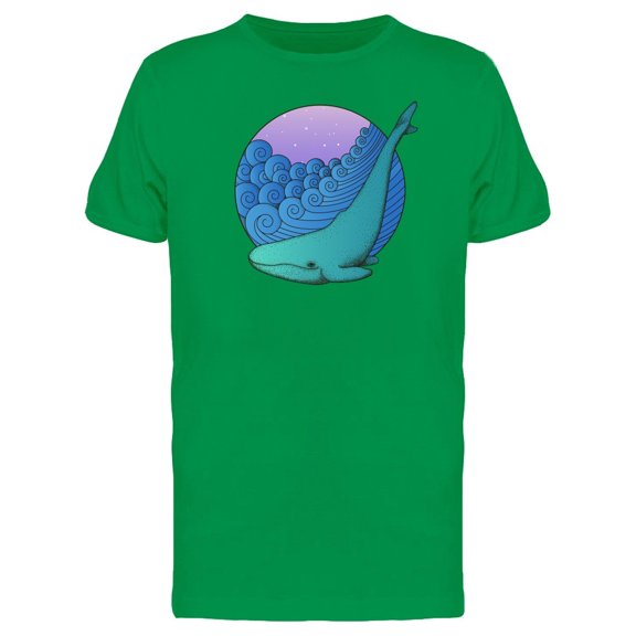 Whale Waves Background Tee Men's -Image by Shutterstock