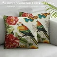 thumbnail image 3 of ONETECH  Birds Pillow Covers Birds On The Tree with Flower&amp;Butterfly Cushion Cover Floral Home Decorative Pillowcases (Colorful Birds), 3 of 5