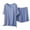 Light Blue, variant on TAGOLD Womens Pajama Set Solid Color V Neck Split Hem Short Sleeve Summer Casual Wide Leg Elastic Waist Shorts Loungewear Set