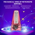 thumbnail image 5 of Transparent Mechanical Metronome with Bell Universal Wind up Metronome with Loud Sound Beat Selection Speed Control for Guitar Piano Violin Drum, 5 of 7