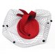 thumbnail image 5 of Elegante Tapa De La Azafata De La Pinza De Pelo De La Boda Del Velo Del Birdcage Cara Roja Fascinator Sunnimix Headwear nupcial, 5 of 5
