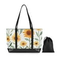thumbnail image 7 of FORMRS Canvas Laptop Tote Bag for Women with 15.6" Computer Compartments Shoulder Handbag, Sunflowers and Leaves Pattern, 7 of 7