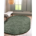 thumbnail image 1 of Unique Loom 3153404 5 x 8 ft. Davos Shag Oval Rug, Sage, 1 of 2