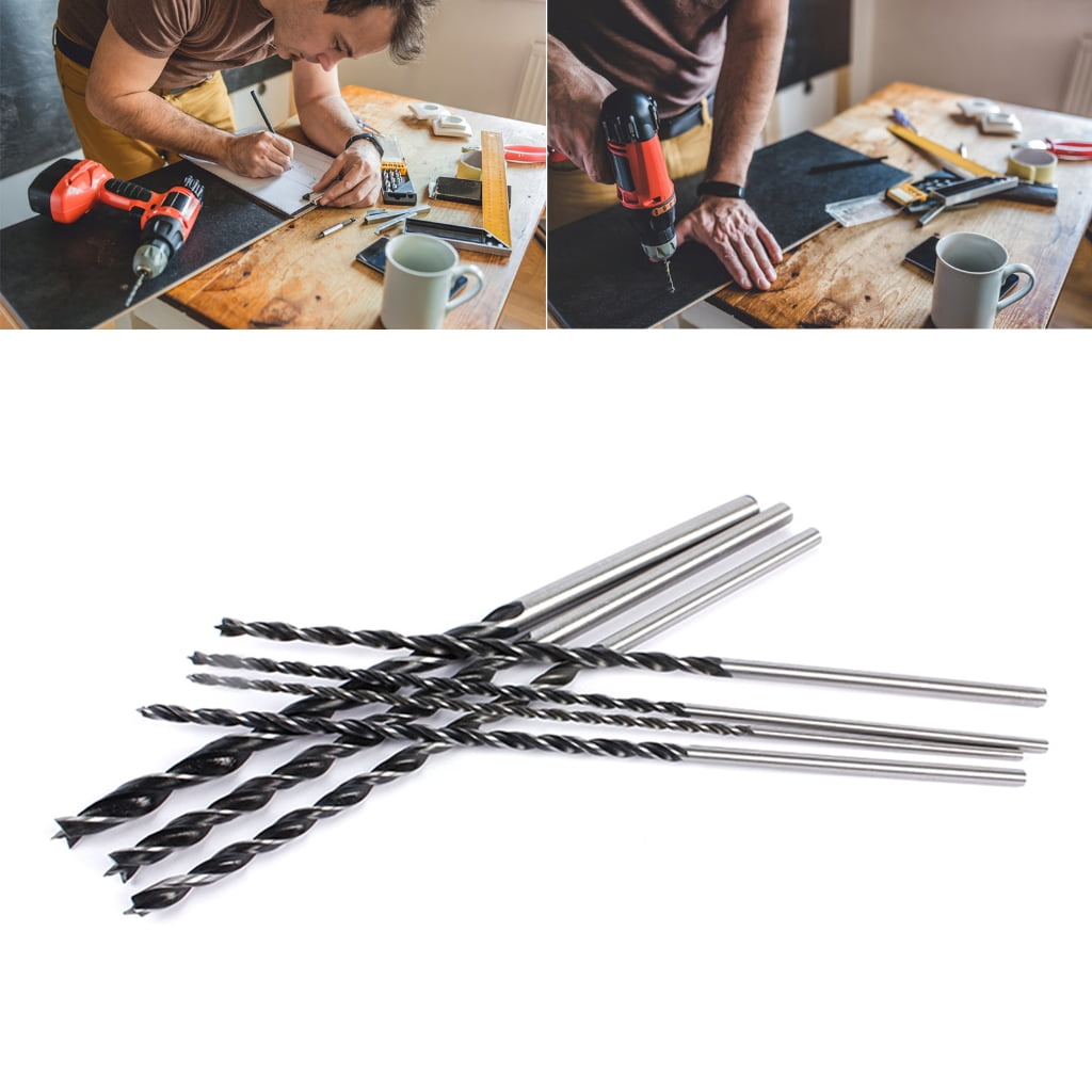 BQBQERT 7pc 300mm Extended Wood Auger Bit Set, Carbon Steel Drill Bits for Hardwood Plywood Beams