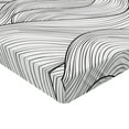 thumbnail image 2 of Ambesonne Dark Grey Fitted Sheet 2 Pcs Set, Geometric Waves Ocean, California King, Charcoal Grey White, 2 of 3