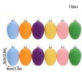 thumbnail image 3 of Eespoir 12 Pack Easter 6cm Flocked Egg Pendants, Fluffy Easter Egg Decor for Tree, Garland, Home Decoration, Holiday Party, Spring Festive(C), 3 of 6