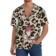 thumbnail image 3 of Fotbe Leopard Dots print Short Sleeve Button Down Shirts for Men Casual Summer Beach Wrinkle Free Shirt-X-Large, 3 of 7