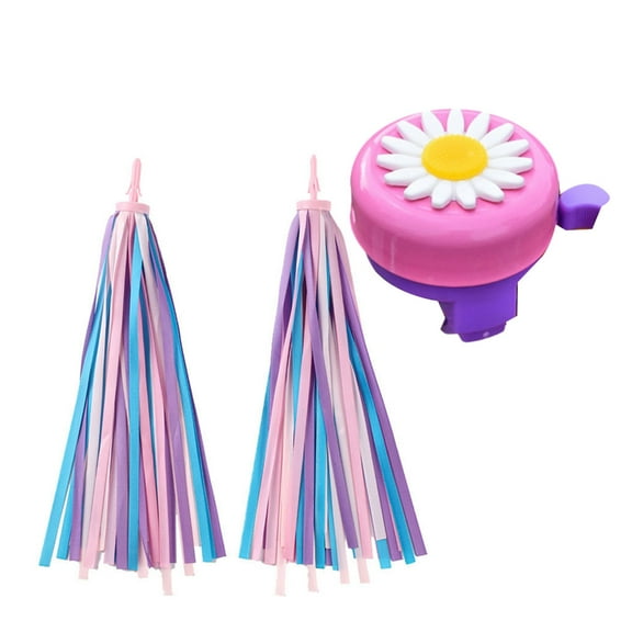 Children Bikes Handlebars Bells with Colorful Streamers Kids Bikes Bells Bicycles Grip Ribbon Cyclings Accessories