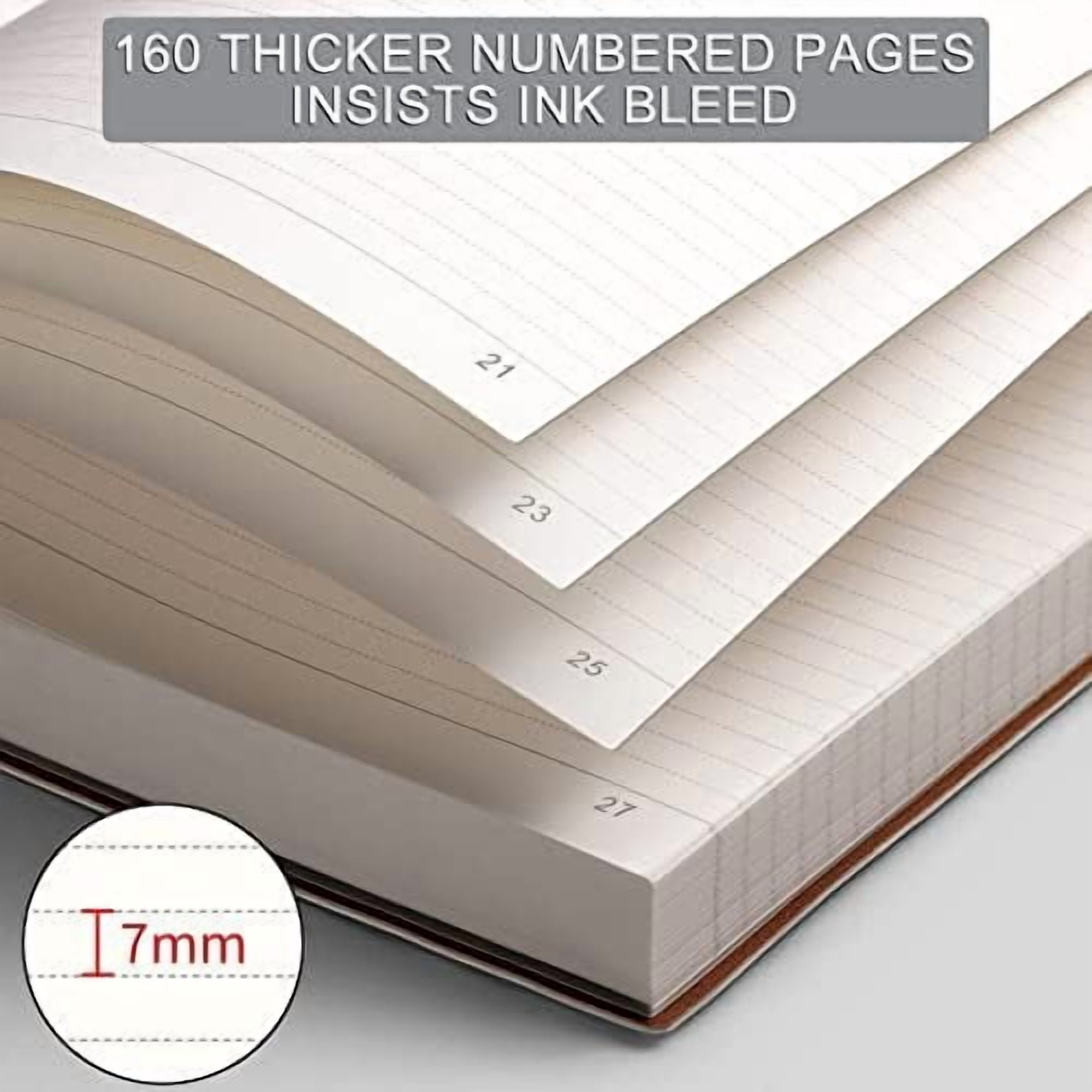 YNGLLC Lined Journal Notebook - 320 Numbered Pages Leather Journal for Women, 100gsm Thick College Ruled Paper, Large B5 Softcover Journal for Writing Work School, 7.6'' X 10''-Purple
