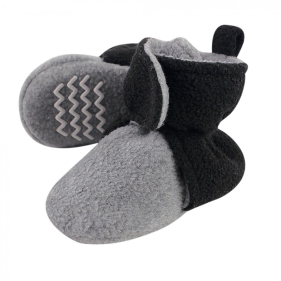 3 Toddler Hudson Baby Kids' Cozy Fleece Booties Slipper Sock Charcoal Heather Gray 