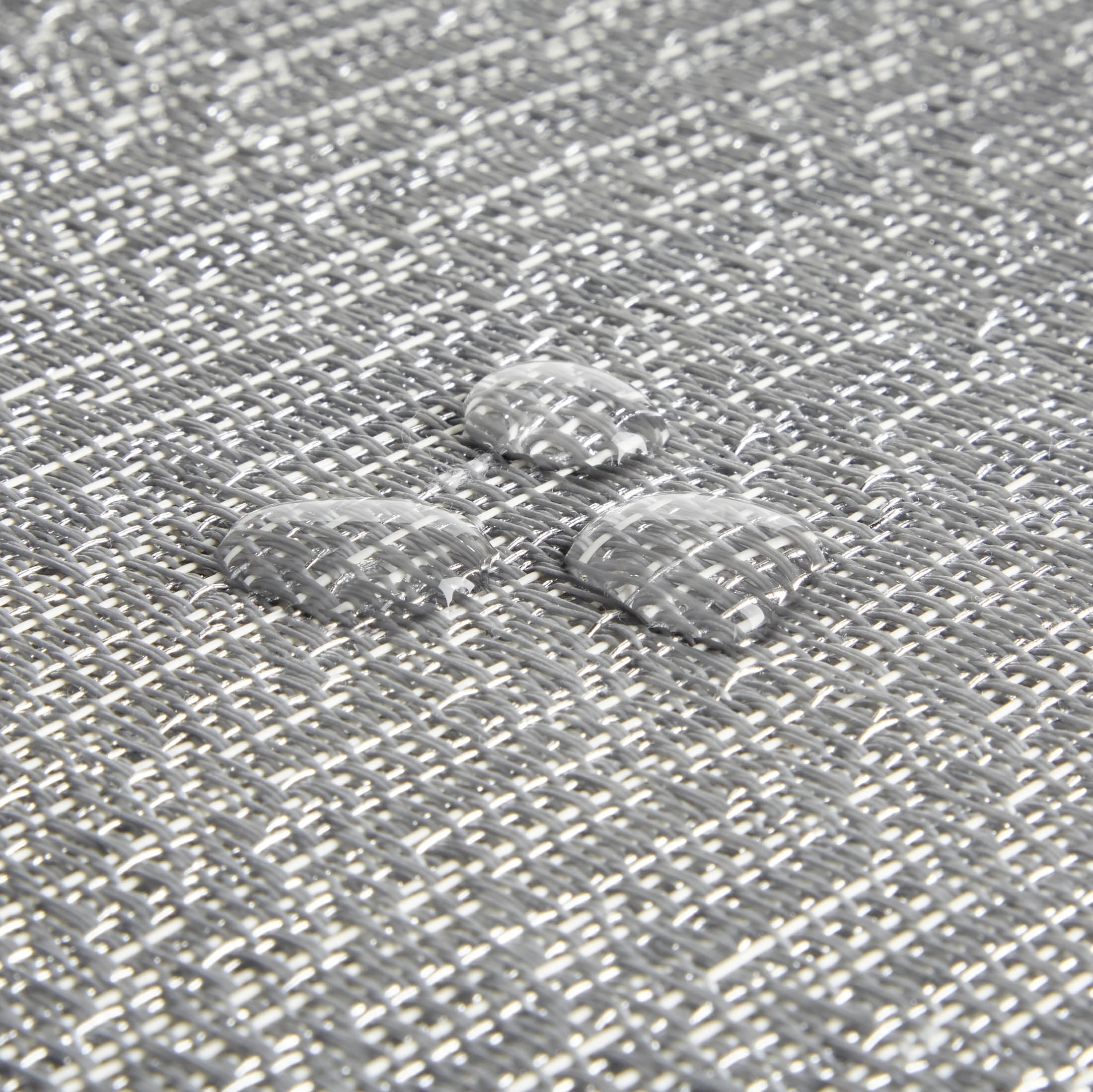 Town & Country Washable Coiled Woven Vinyl Indoor Outdoor Reversible Table Runner, Silver, 13"x72"