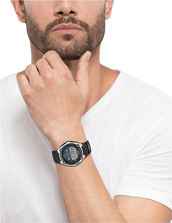Casio Men's Silver-Tone and Black Multi-Functional Digital Sport Watch AE-2000W-1AV