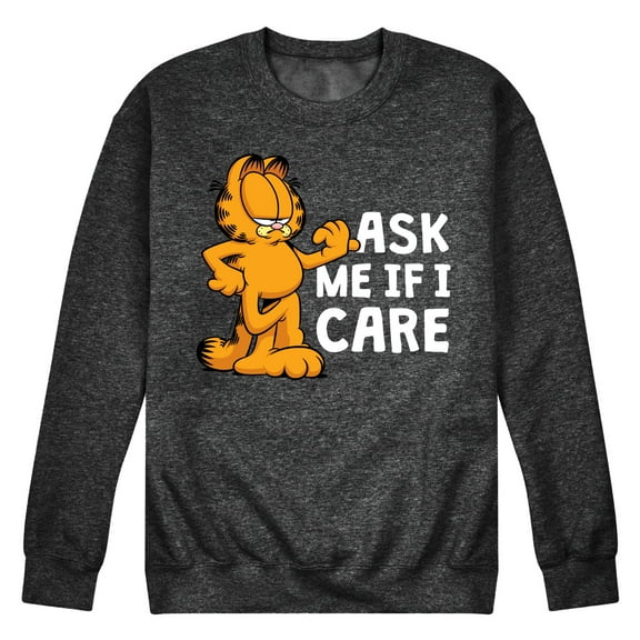 Garfield - Ask Me If I Care - Men's Crew Neck Fleece Pullover