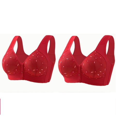 Clearance Staron 2PC Women s Bras Comfort No Underwire Bra Stretch Comfortable Bra Wireless Comfort Bras Front Close Bra